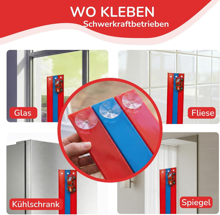 3-Spur Flexible Autorennbahn Set mit 2 Loopings (5M), Rennbahn mit Autos & Tragtasche, Schwerkraft &