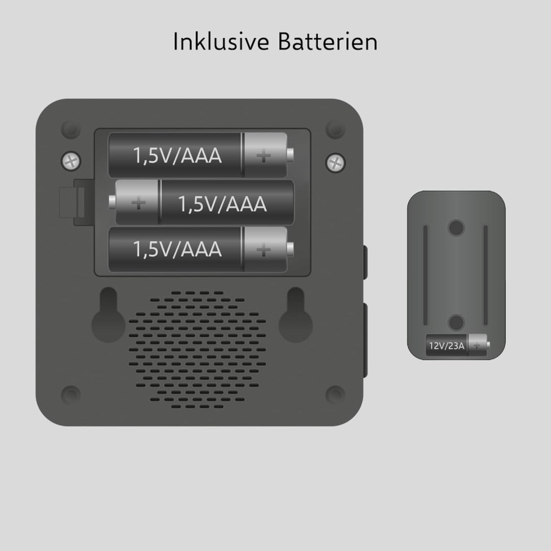 ELRO DB3000-P1C1B Funk Türklingel Set Tragbare Empfänger mit Batterie-Wasserdicht, 100m Reichweite,