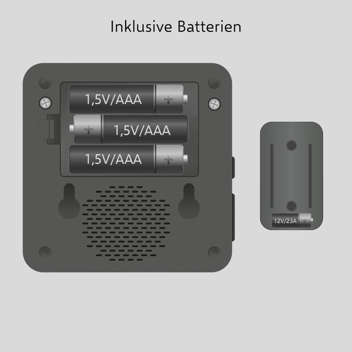 ELRO DB3000-P1C1B Funk Türklingel Set Tragbare Empfänger mit Batterie-Wasserdicht, 100m Reichweite,