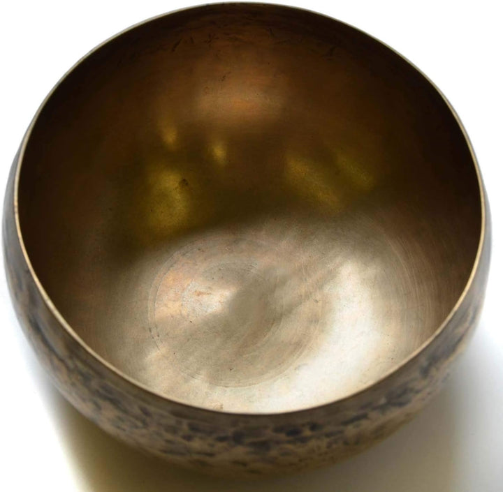 BUDDHAFIGUREN/Billy Held Tibetische Khobre Klangschalen Set mit Zubehör, Metall, golden, 550-600g, 3