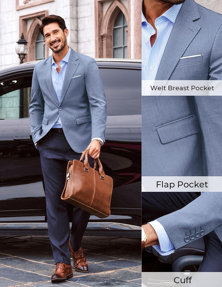 PJ PAUL JONES Herren Sakko Sportlich Freizeit Blazer Jackett 2 Knöpfe Modern Regular Fit Anzugjacke