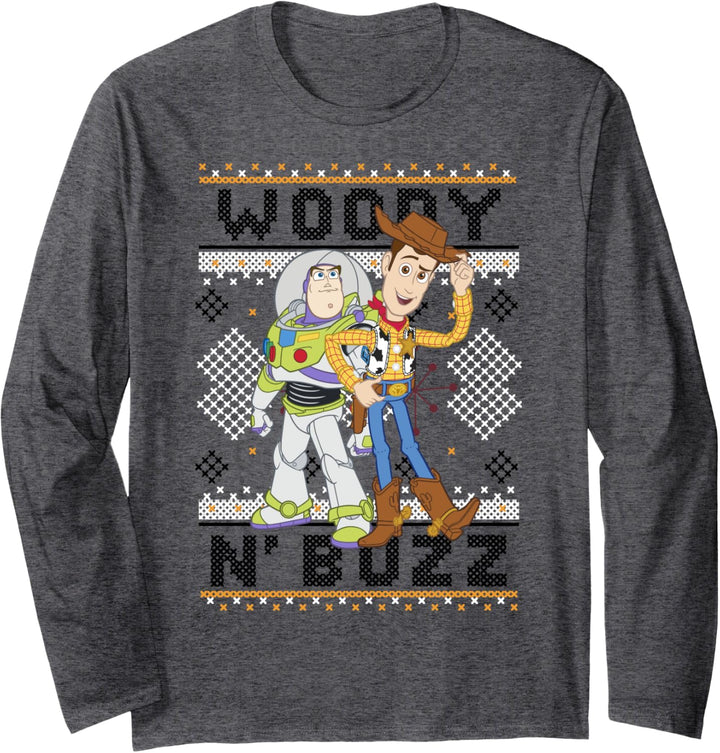 Disney Pixar Toy Story Woody Buzz Ugly Weihnachten Langarmshirt