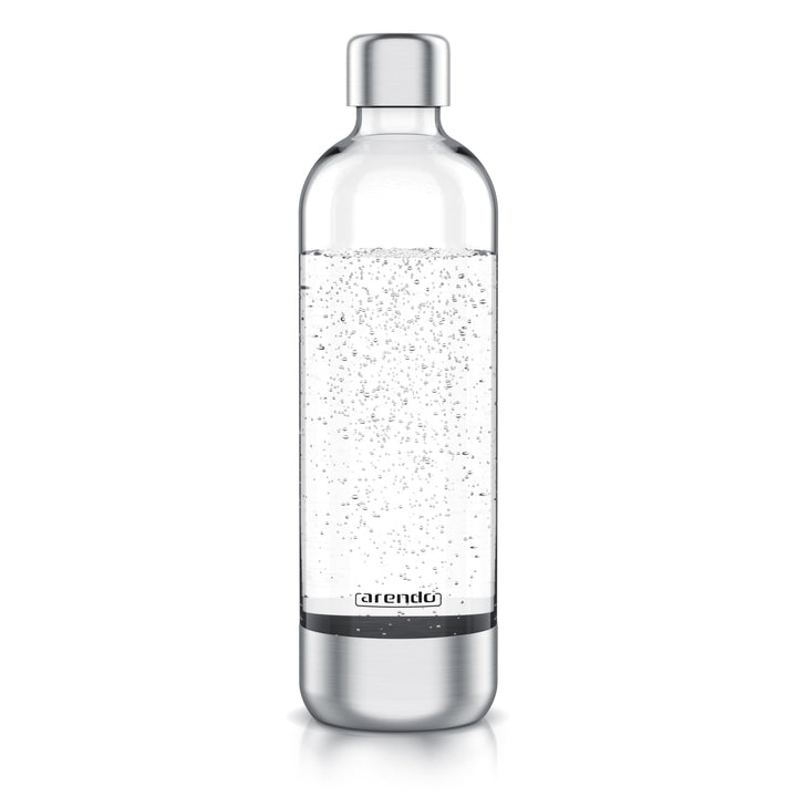 Arendo - Wassersprudler 1000 ml Wasserflasche BPA frei – Edelstahl und PET – mit Skalierung - Ersatz