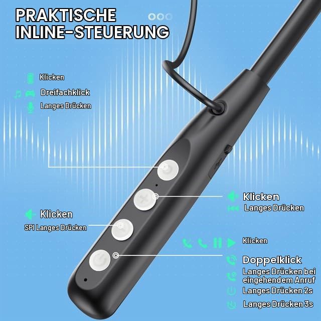 LAMA Bluetooth 5.4 Kopfhörer Sport Ohrhörer 80 Std. Spielzeit Noise Cancelling Kabellos Sportkopfhör