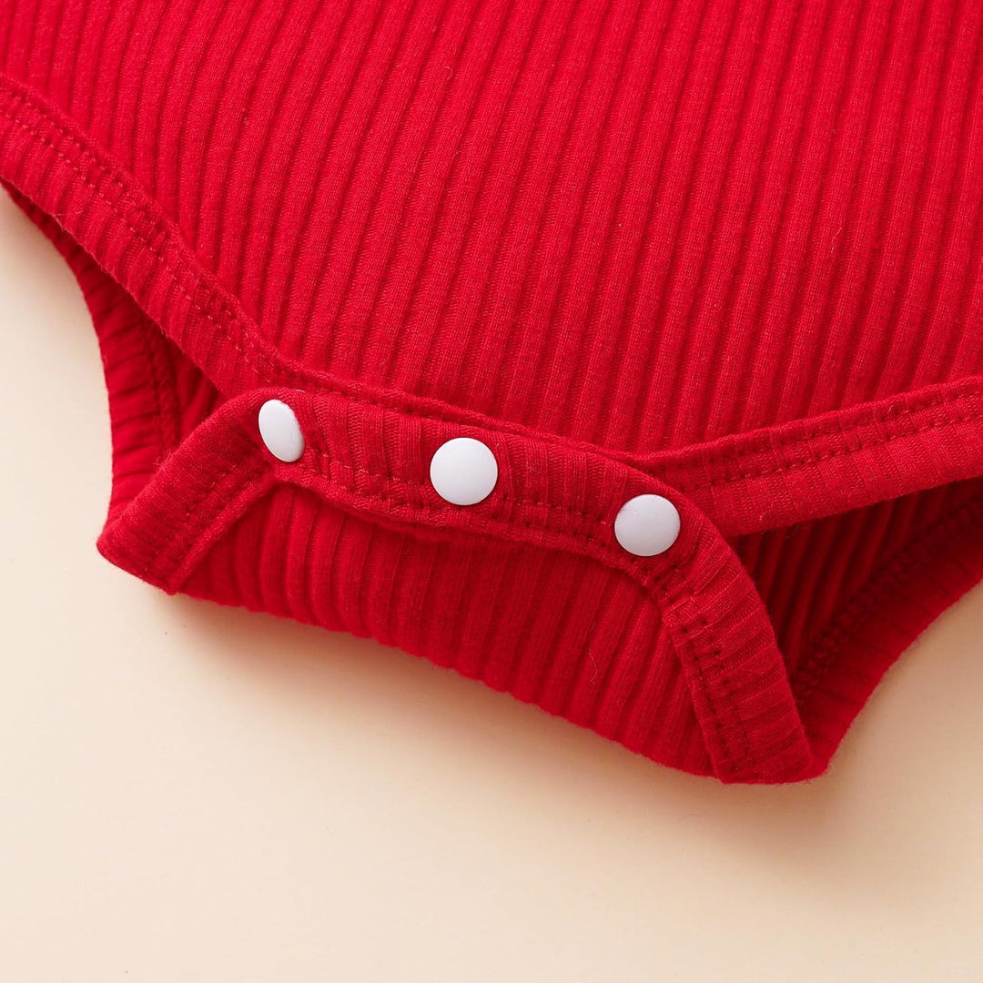 Geagodelia Baby Mädchen Weihnachten Outfit Kleidung Weihnachtsoutfit Babykleidung Set Body Strampler