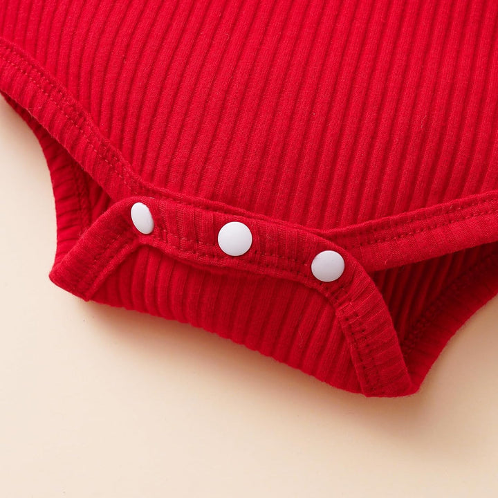 Geagodelia Baby Mädchen Weihnachten Outfit Kleidung Weihnachtsoutfit Babykleidung Set Body Strampler