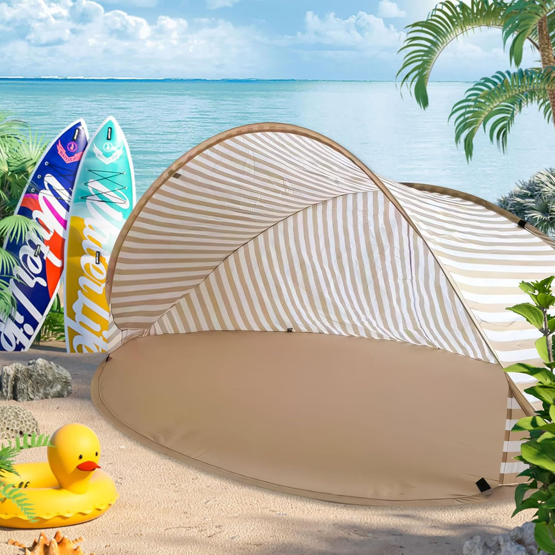 Strandmuschel Pop Up 3-4 Personen, Strandzelt Strand Zelt mit UV-Schutz, Tragbarer Automatisches Win