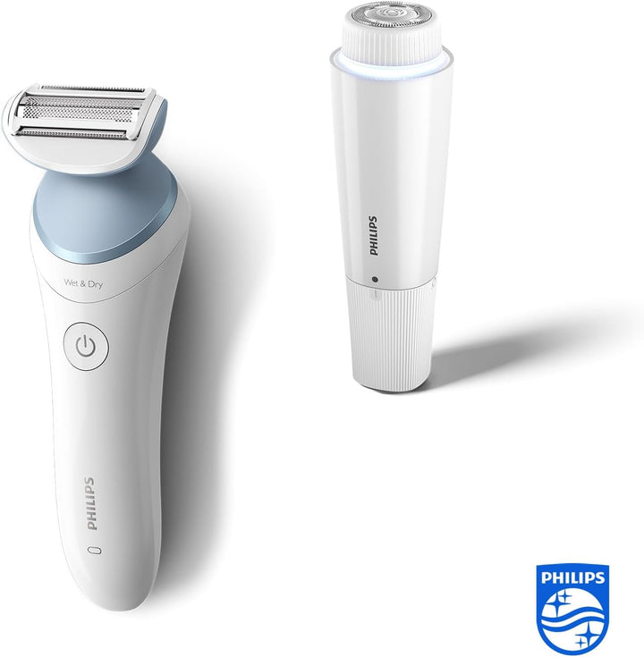 Philips Lady Shaver Series 8000 – Kabelloser Nass- Trockenrasierer inkl. 5 Zubehörteilen & Gesichtsh