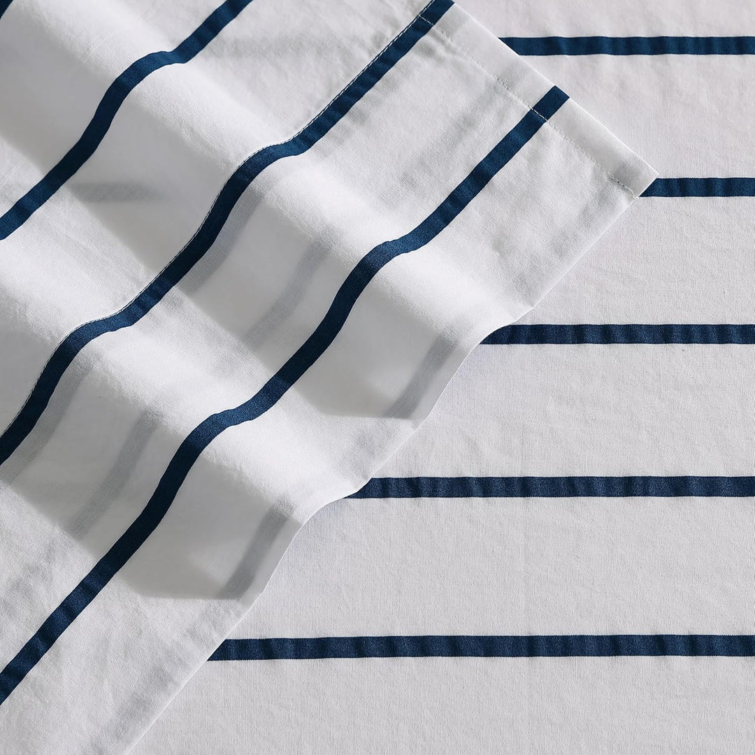 Nautica Bettwäsche-Set für Doppelbett, Baumwoll-Perkal-Bettwäsche-Set, frisch und kühl, leicht und a