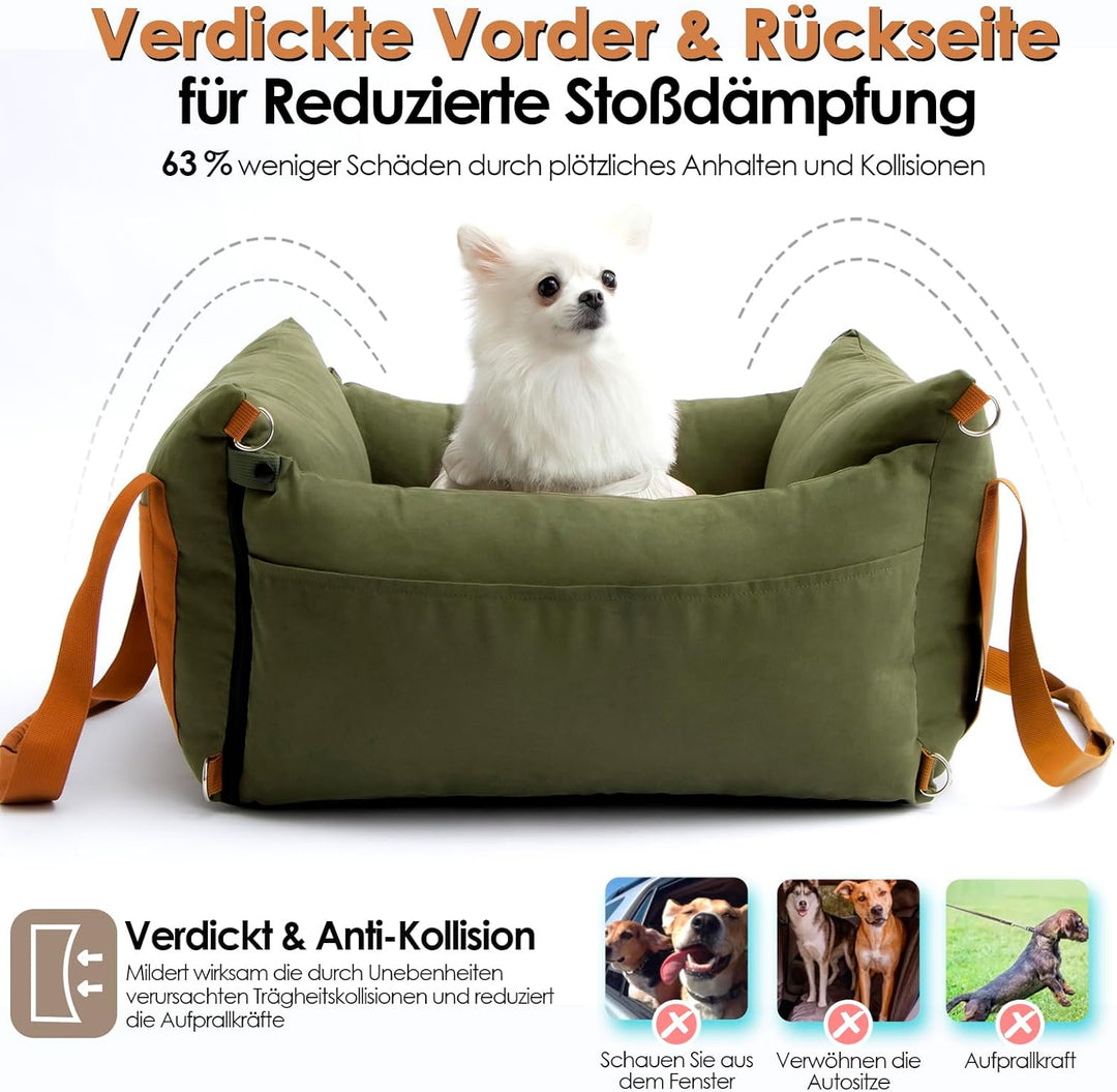 Hundesitz Auto für Kleine Hunde Unter 15KG, Tragbares Hundekorb mit Ausziehbarer Ruhebereich, Abnehm