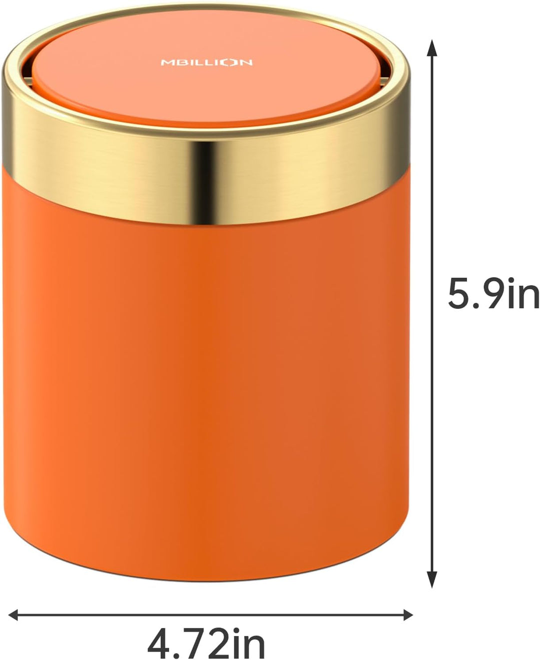 Mbillion Mini-Mülleimer mit Deckel, kleiner Mülleimer für den Schreibtisch, niedlicher Metall für Ti