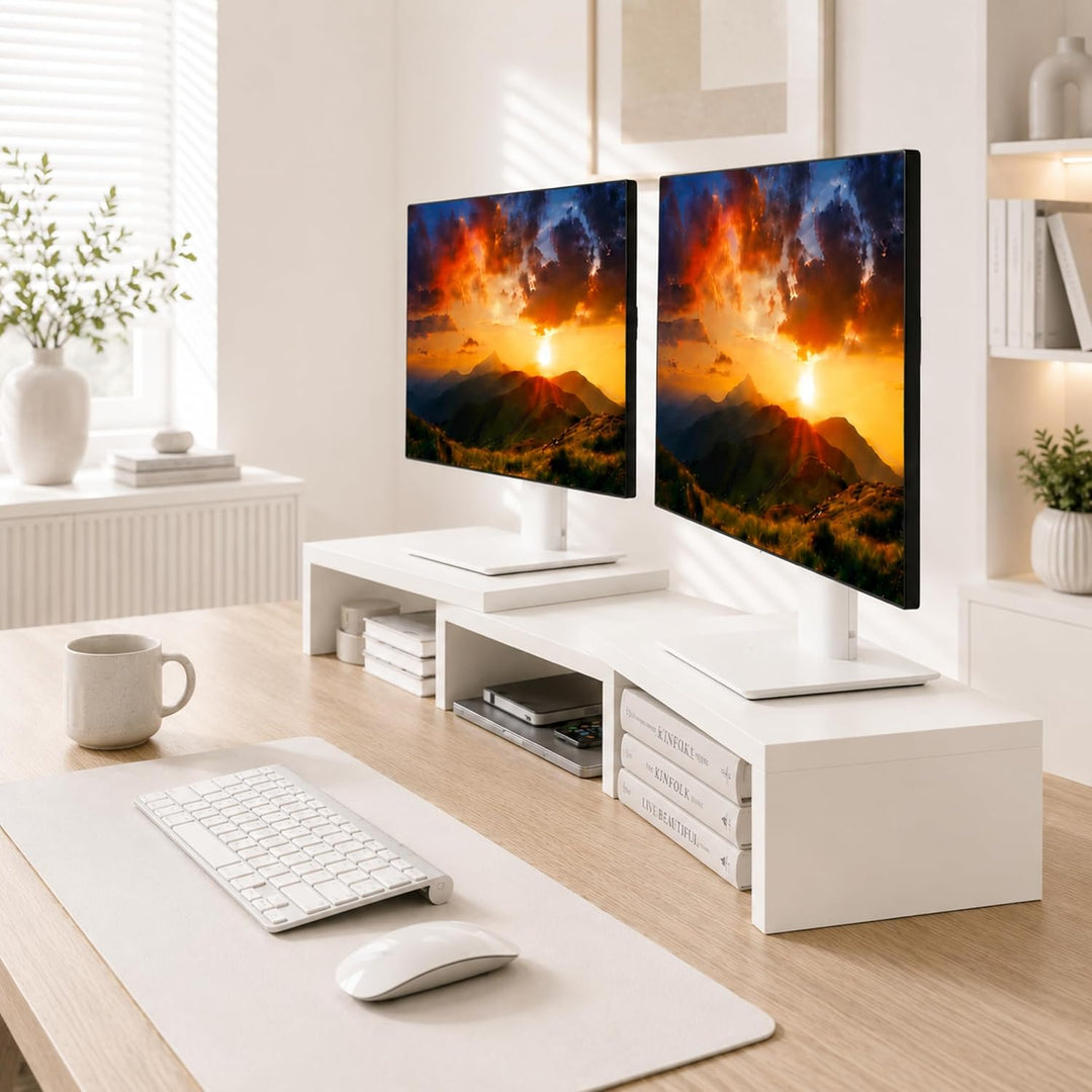 Dual Monitor Stand Riser, Monitorständer, Laptopständer, Schreibtisch-Organisator, Computerständer,
