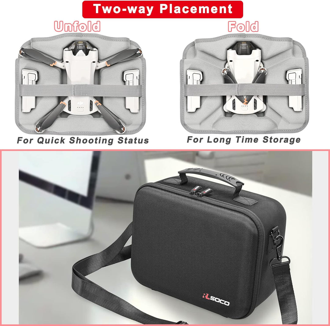 RLSOCO Tasche für DJI Mini 3/DJI Mini 3 Pro - passend für Mini 3/Mini 3 Pro Zubehör: RC-N1/ RC Contr