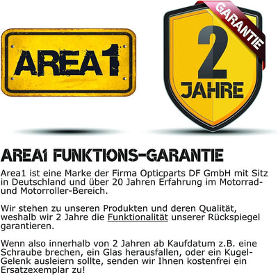 Area1 Styling Set - Motorrad Lenkerenden Spiegel Set e-geprüft + Gewindeabdeckung + Lenkergriffe. Ko