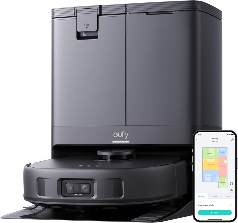 eufy X10 Pro Omni Saugroboter mit Wischfunktion & Absaugstation, All-in-One-Station, 8.000Pa, Auto-A