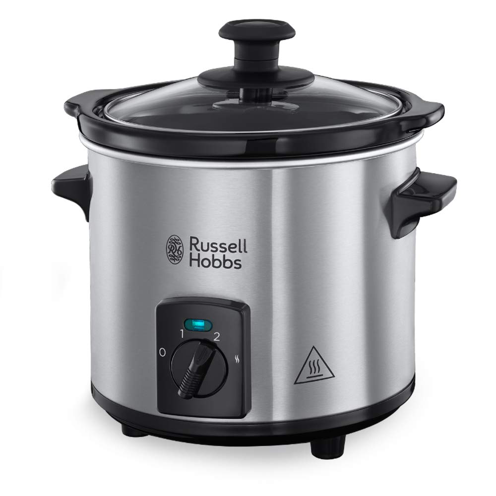 Russell Hobbs Slow Cooker Mini [schwerer 2l Keramik-Gartopf für opt. Temperaturverteilung] Compact S