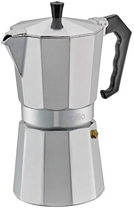 Cilio Espressokocher Classico für 9 Tassen | Höhe: 23,5 cm | Ø: 10,5 cm | Aluminium-Gehäuse | Silber