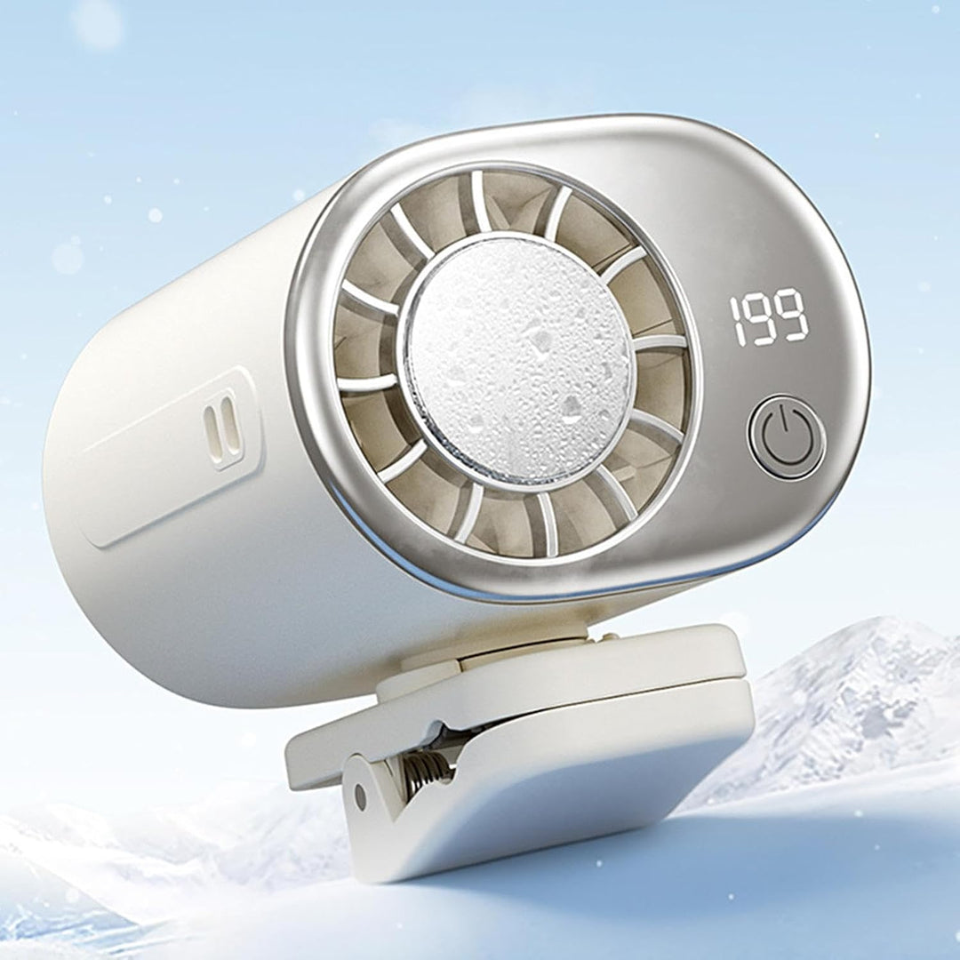 Tragbarer Ventilator mit LED-Display, leistungsstarker Weiss, Weiss