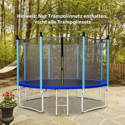 GYMAX Trampolin Ersatznetz 180cm Höhe, Sicherheitsnetz aus PE mit Reissverschluss, Schutzklammern, T