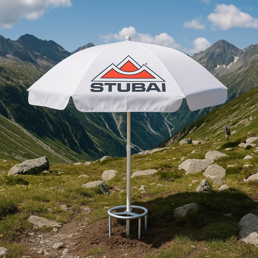Stubai Sonnenschirmständer Rasendorn Schirmständer Abnehmbarer Sonnenschirmhalter Silber Angeln, Gar