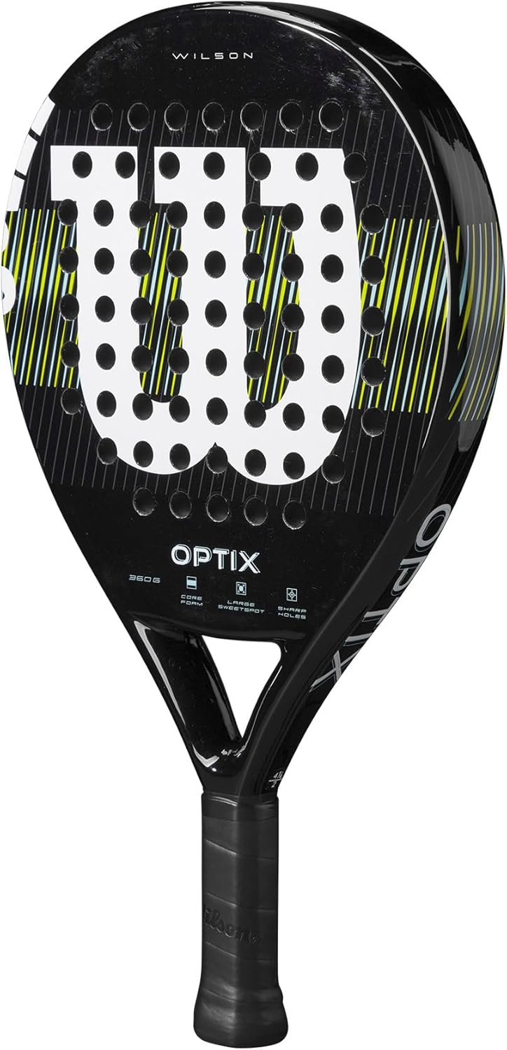 Wilson Unisex – Erwachsene Optix V1 Padel Racket Schläger 4-1/4" (2) Schwarz, 4-1/4" (2) Schwarz