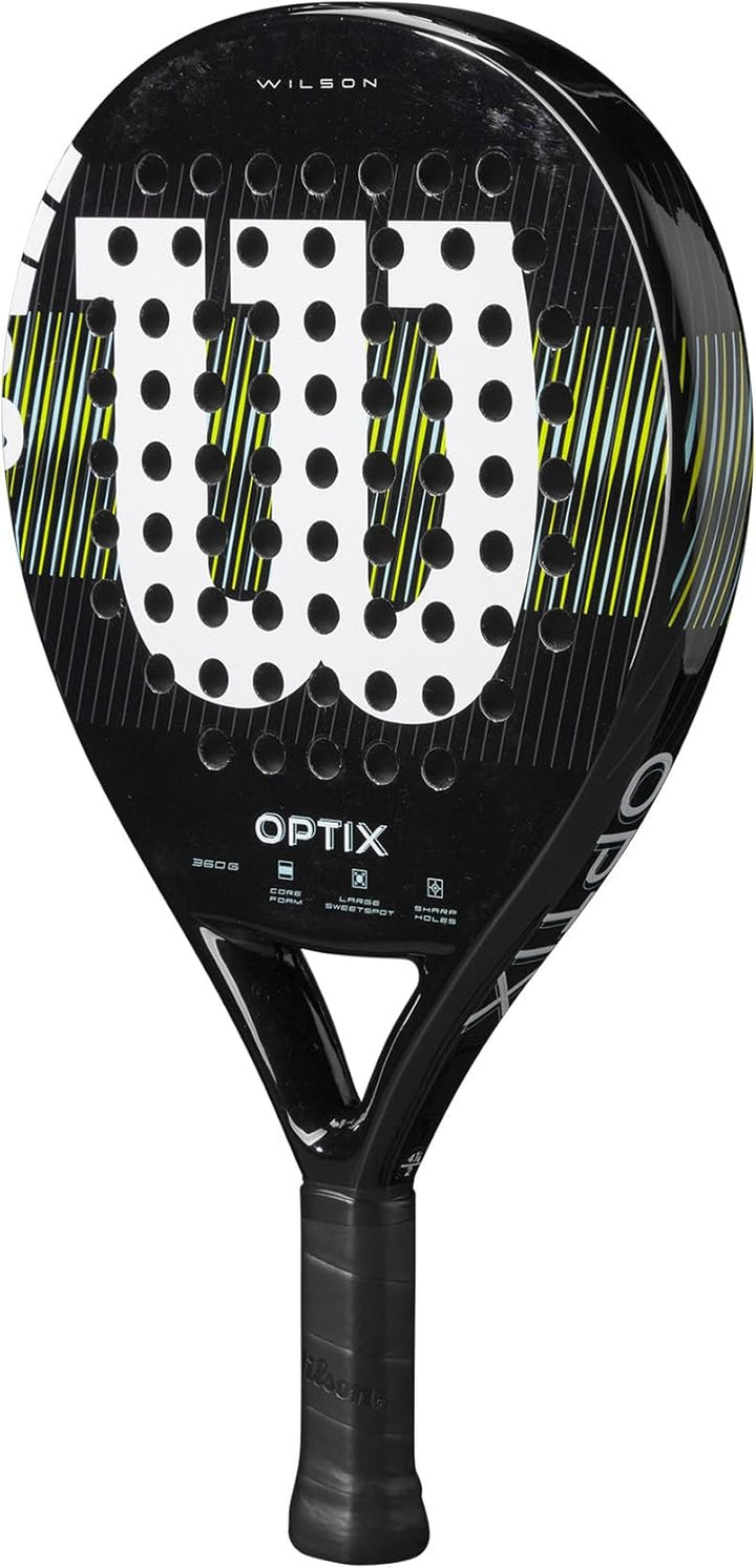 Wilson Unisex – Erwachsene Optix V1 Padel Racket Schläger 4-1/4" (2) Schwarz, 4-1/4" (2) Schwarz