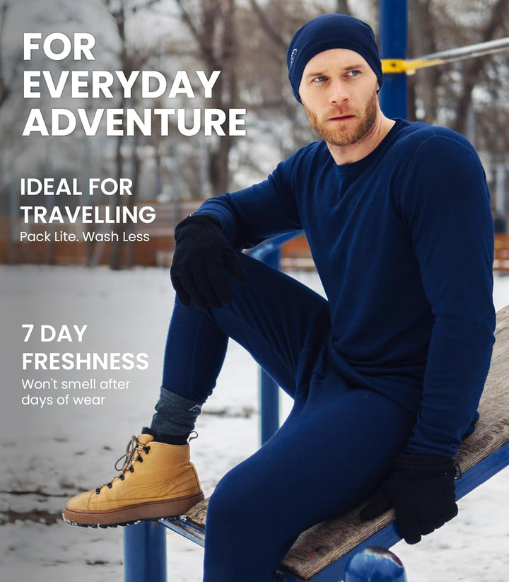 Merino Unterwäsche Herren - Lange Unterhosen Herren Merino Thermounterwäsche + Wollsocken 320 Charco