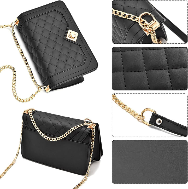 Travistar Damen Umhängetasche Kleine - Kette Schulterriemen Crossbody Bag - Lingge Tasche Schulterta