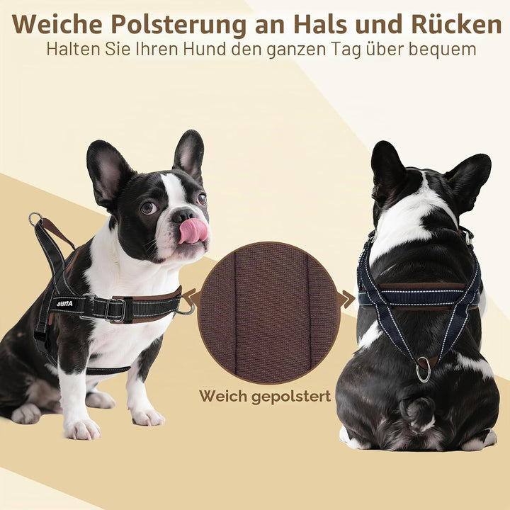 AIITLE Verbessertes Anti-Zug-Hundegeschirr mit weich gepolstertem Griff, Reflektorstreifen und Schne
