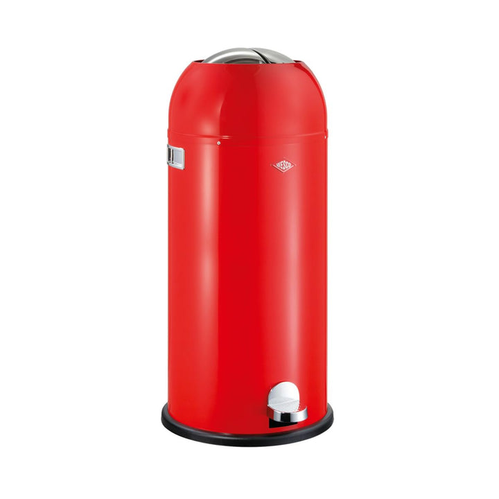 WESCO Kickmaster Maxi Abfallsammler in der Farbe rot, pulverbeschichtetes Stahlblech, eingebauter Dä