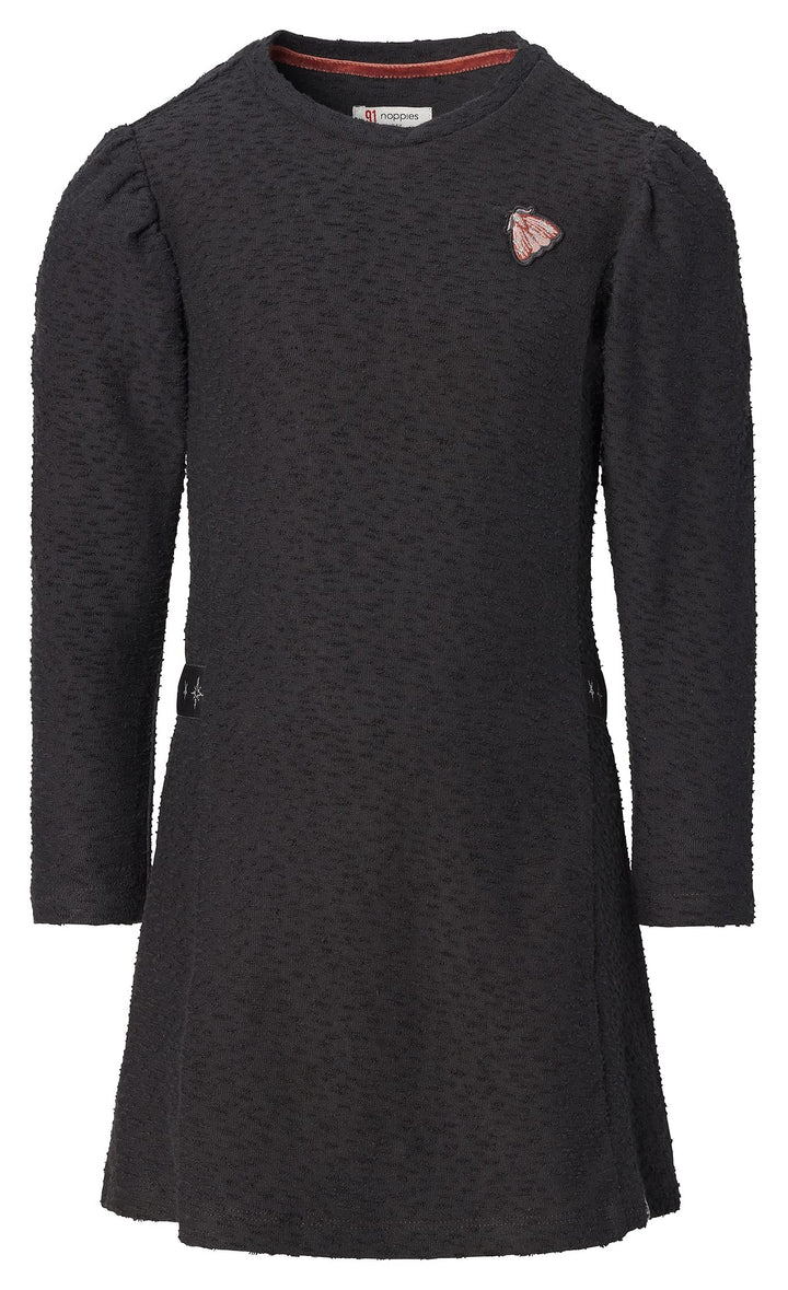 Noppies Mädchen Girls Dress Long Sleeve Keswick Kinderkleid 92 Phantom, 92 Phantom