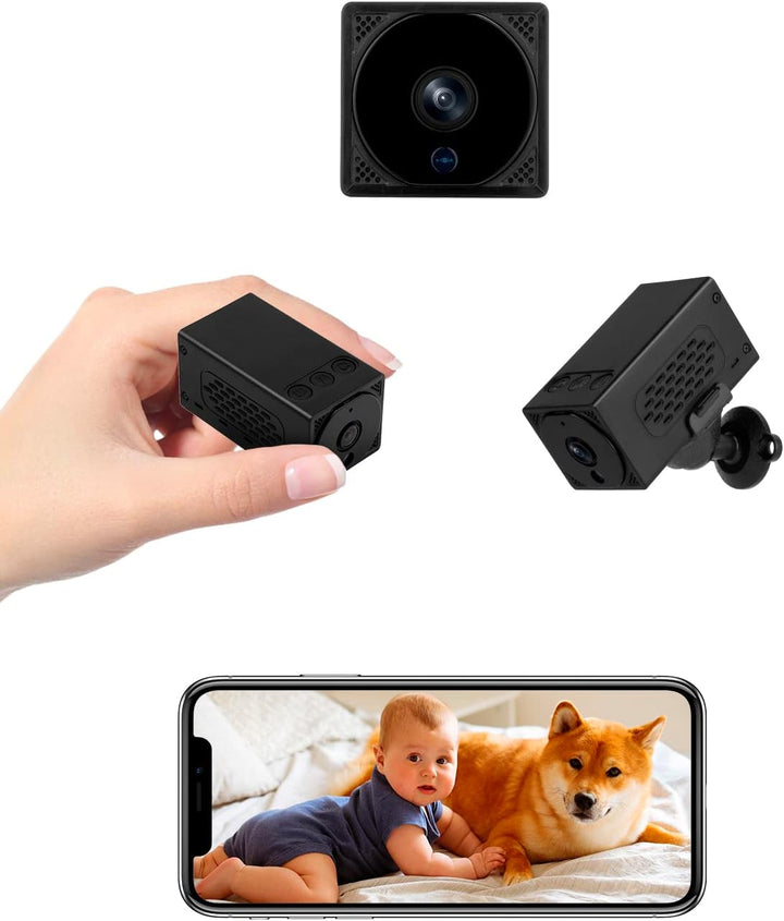 WIWACAM MW1-Pro Mini Kamera 4K HD WLAN 2600mAh Akku, Live Übertragung Handy App Kleine Überwachungsk