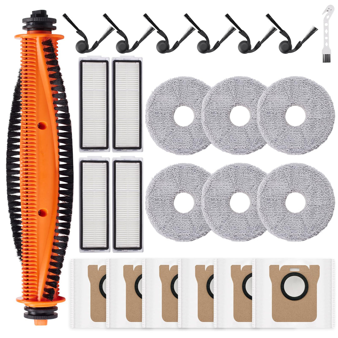 24 Stück Zubehör Set für Xiaomi Robot Vacuum 5/5 Pro Saugroboter, Ersatzteile mit 1 Anti-Tangle Haup
