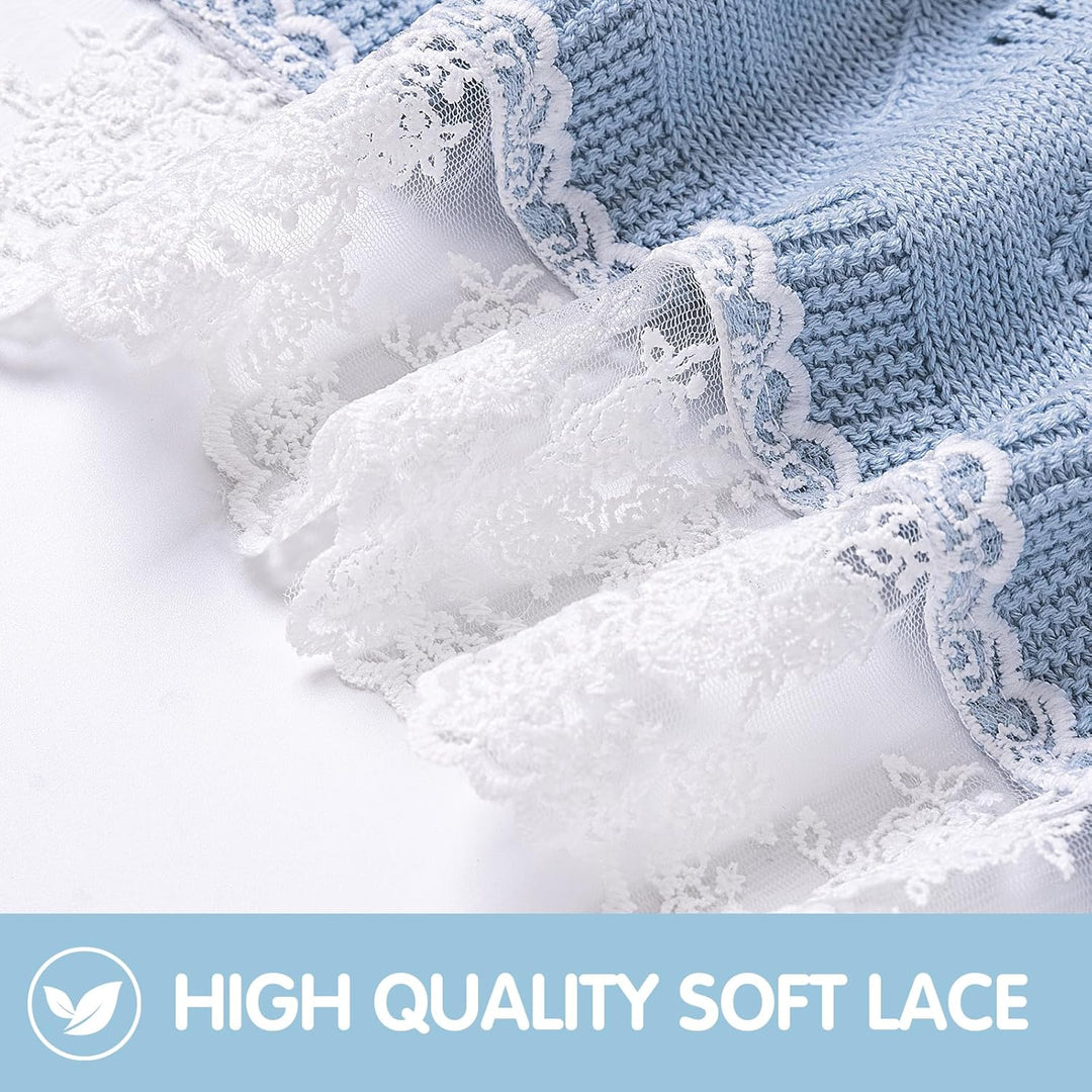 Booulfi Babydecke Junge Mädchen Kleinkind Kleinkind weich Swaddle Empfangen Stricken Baumwolldecke N