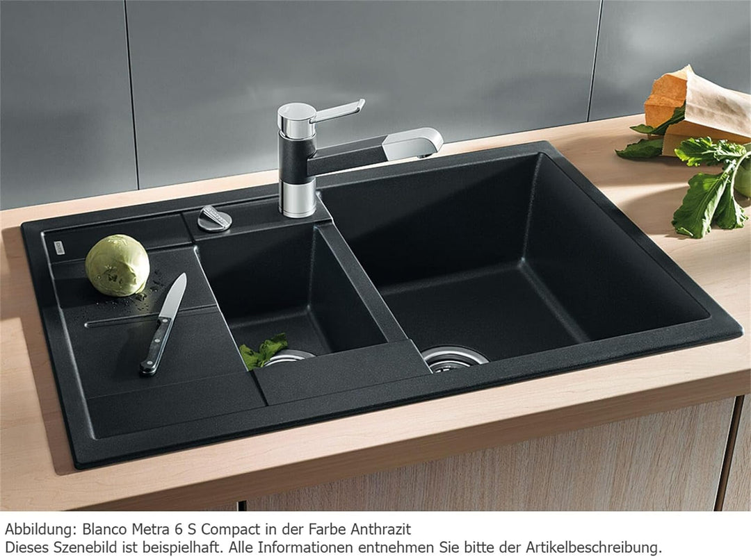 BLANCO METRA 6 S Compact | SILGRANIT tartufo | Einbauart: Einbau von Oben | reversibel | mit Ablauff