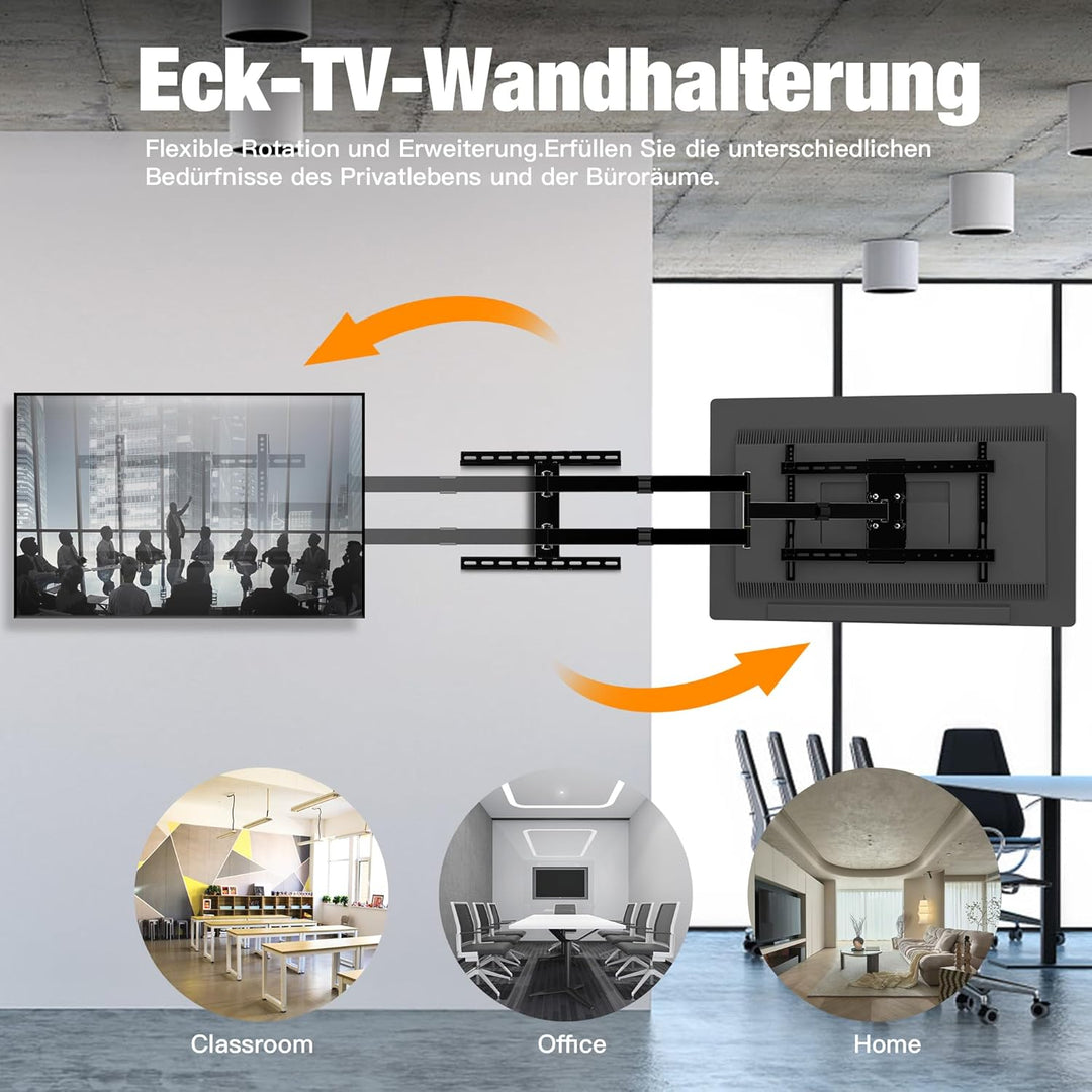 1200mm Wandabstand, Tv Wandhalterung, Langer Schwenkarm, Neigen, Schwenken, Rotieren, Ausziehen, 32-