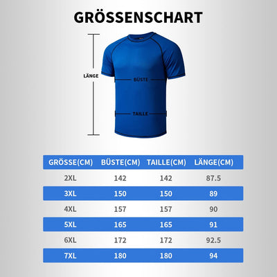 Herren grosse grössen Übergrösse Schwimmshirt Rash Guard Männer Schutz Beach T-Shirt Shortsleeve, XX