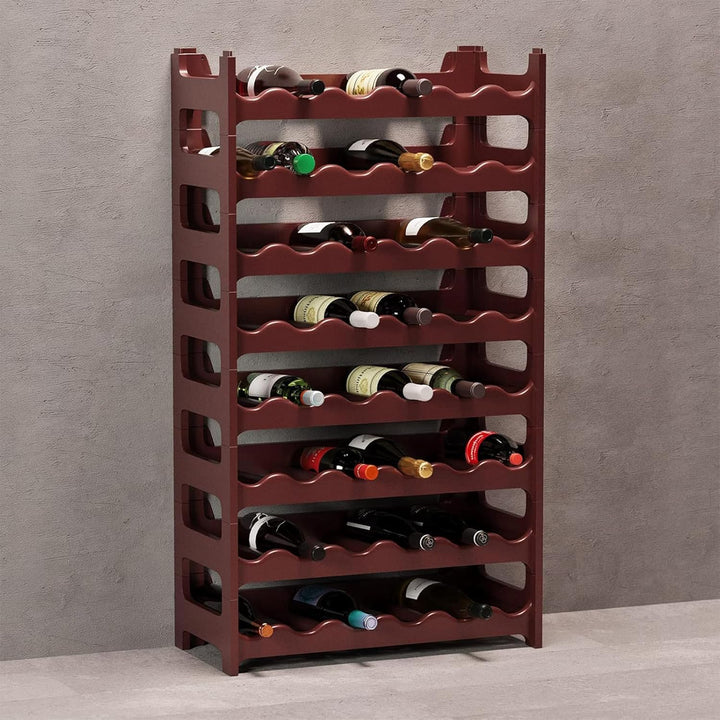 ARTECSIS® Weinregal stapelbar & modular erweiterbar Kunststoff für 48 Weinflaschen (braun) - Stabile