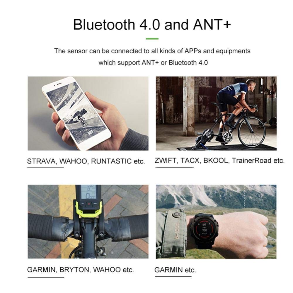 Demeras Geschwindigkeits-/Trittfrequenzsensor Trittfrequenz- und Geschwindigkeitssensor Bluetooth Bi