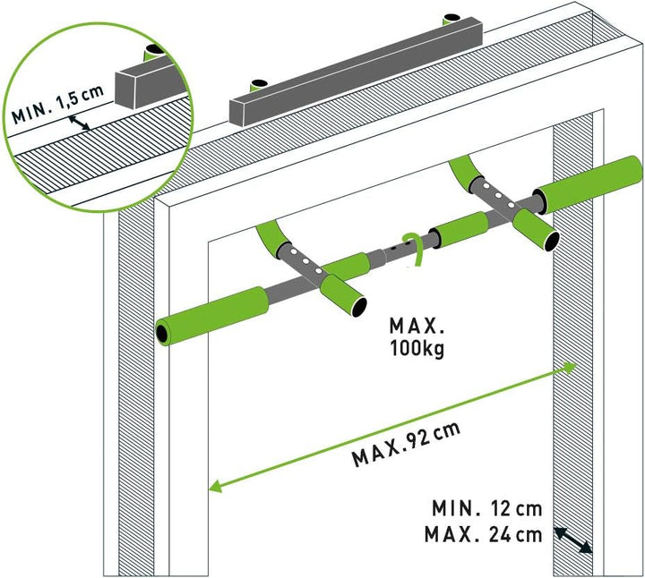 Schildkröt Multifunktions-Türreck 4 in 1, Multifunktional verstellbar, max. 100 kg Grün-Schwarz, 960