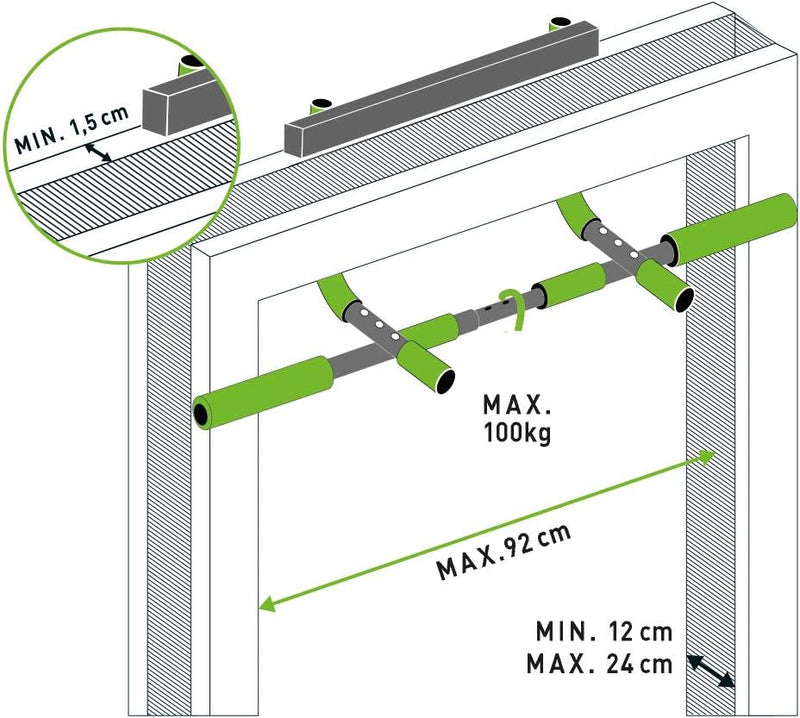 Schildkröt Multifunktions-Türreck 4 in 1, Multifunktional verstellbar, max. 100 kg Grün-Schwarz, 960