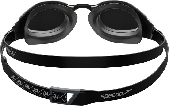 Speedo Unisex Fastskin Hyper Elite Mirror Schwimmbrillen (1er Pack) Einheitsgrösse Schwarz/Oxidgrau/