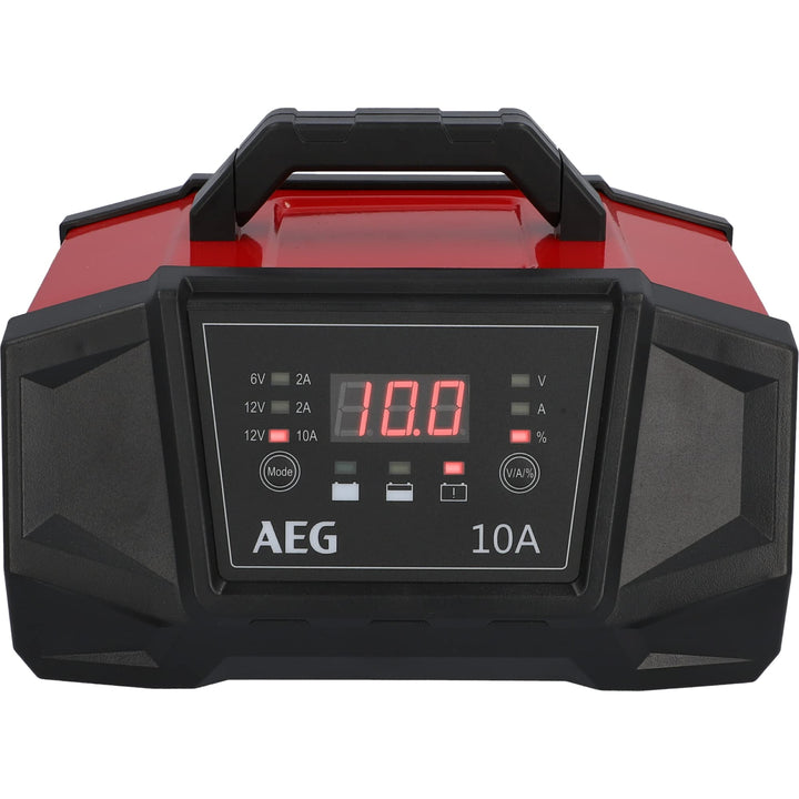 AEG 158008 Werkstatt-Ladegerät WM 10 Ampere für 6 und 12 Volt Batterien, mit Autostart-Funktion, CE,
