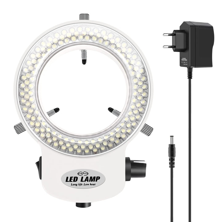 Jevina 144LEDs Ringlicht Ringleuchte Fuer Mikroskop Microscope Lampe Licht 6000K 0-100% Einstellbar