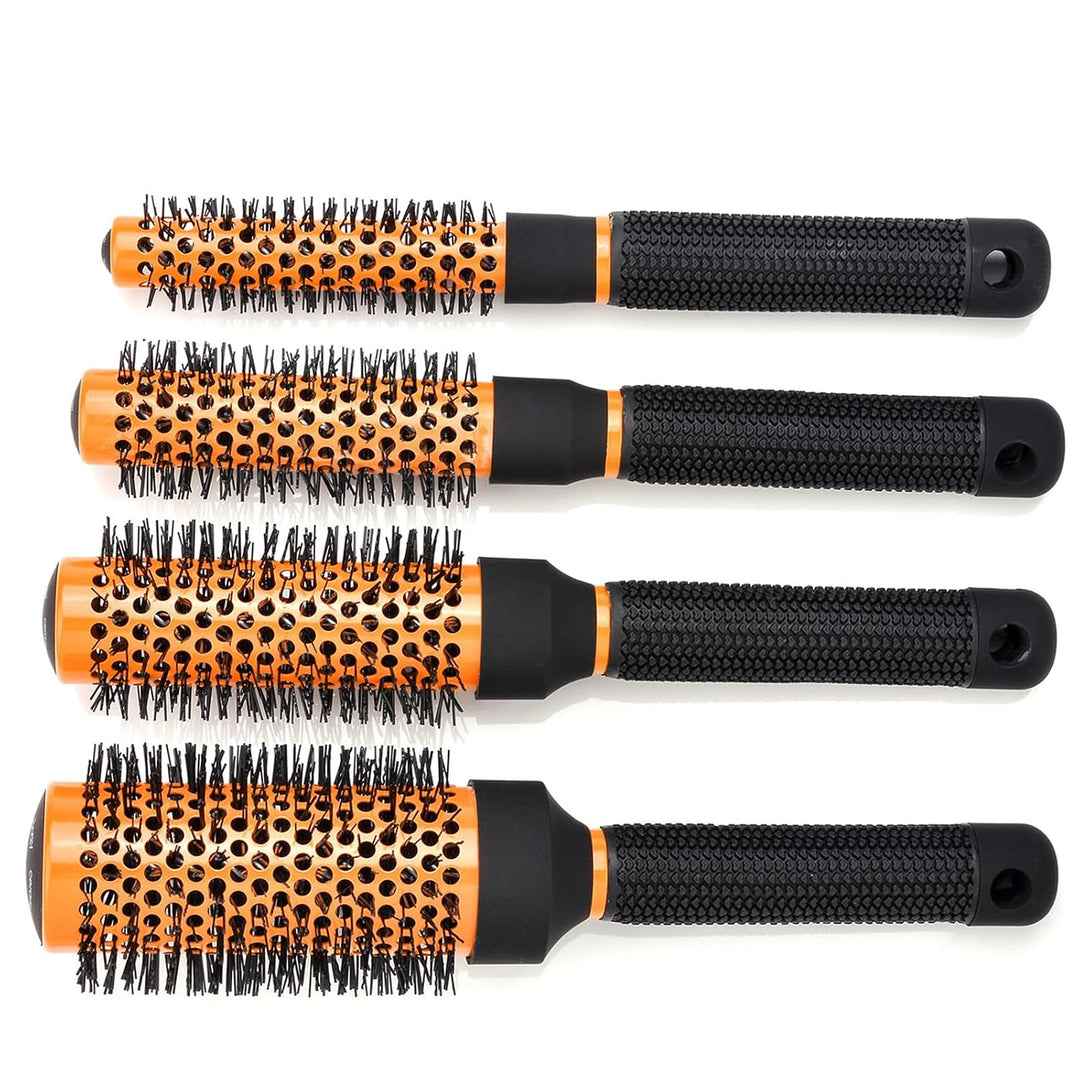 4er Set Haarbürsten Salon Profi Haar-Rundbürste Rundkamm Fönbürste | Fönbürsten-Styling-Bürsten-Set