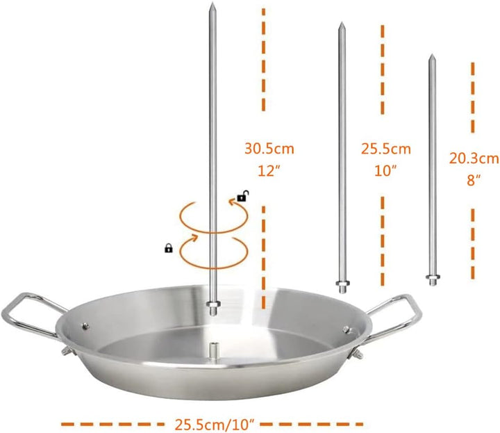 Fencelly Vertikaler Edelstahlspiess für Grill, brasilianischer Grillspiessständer, vertikales Grillg