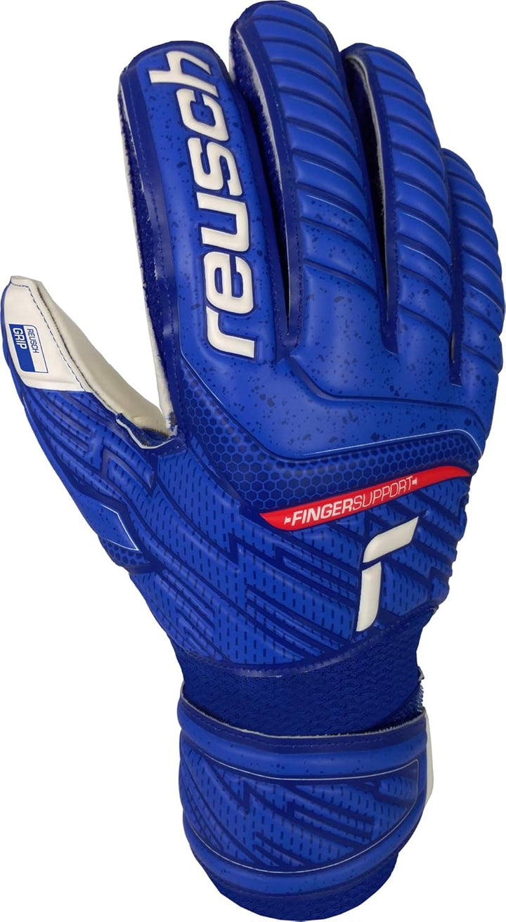 Reusch Unisex Torwarthandschuhe Attrakt Grip Finger Support Junior blau / weiss 6, blau / weiss 6