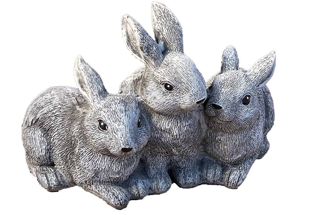 stoneandstyle Steinfigur 3 Hasen frostfest Hase Steinguss