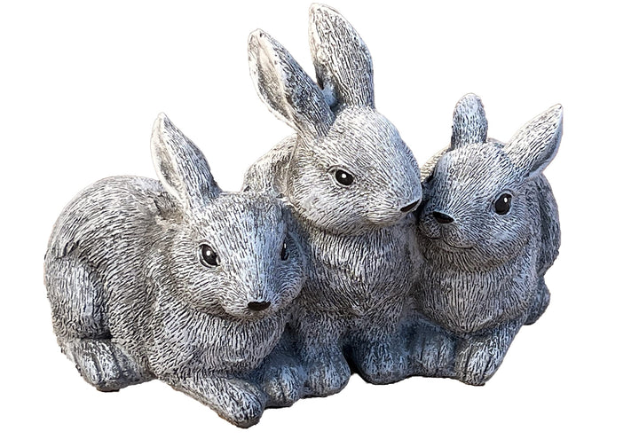 stoneandstyle Steinfigur 3 Hasen frostfest Hase Steinguss