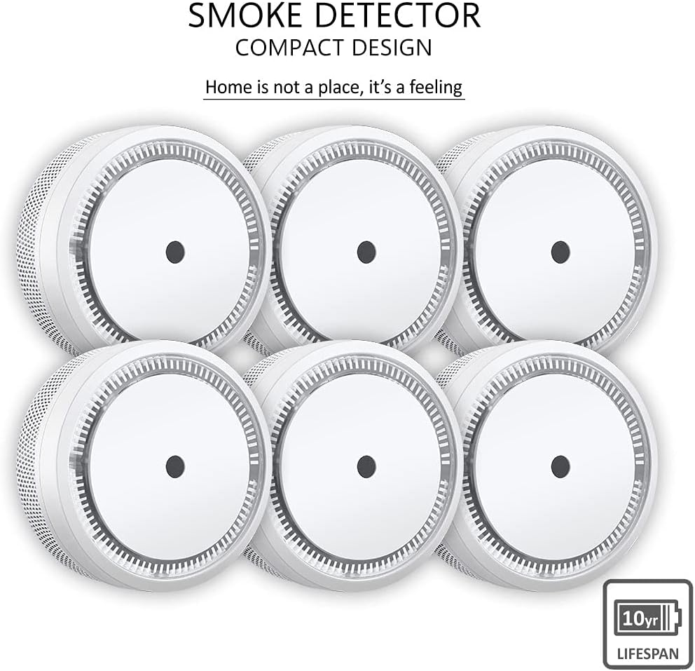 ELRO FS801061 FS8010 Mini Rauchmelder-Kompakt Design-mit 10 Jahres Batterie-EN 14604-6-Pack Rauchmel